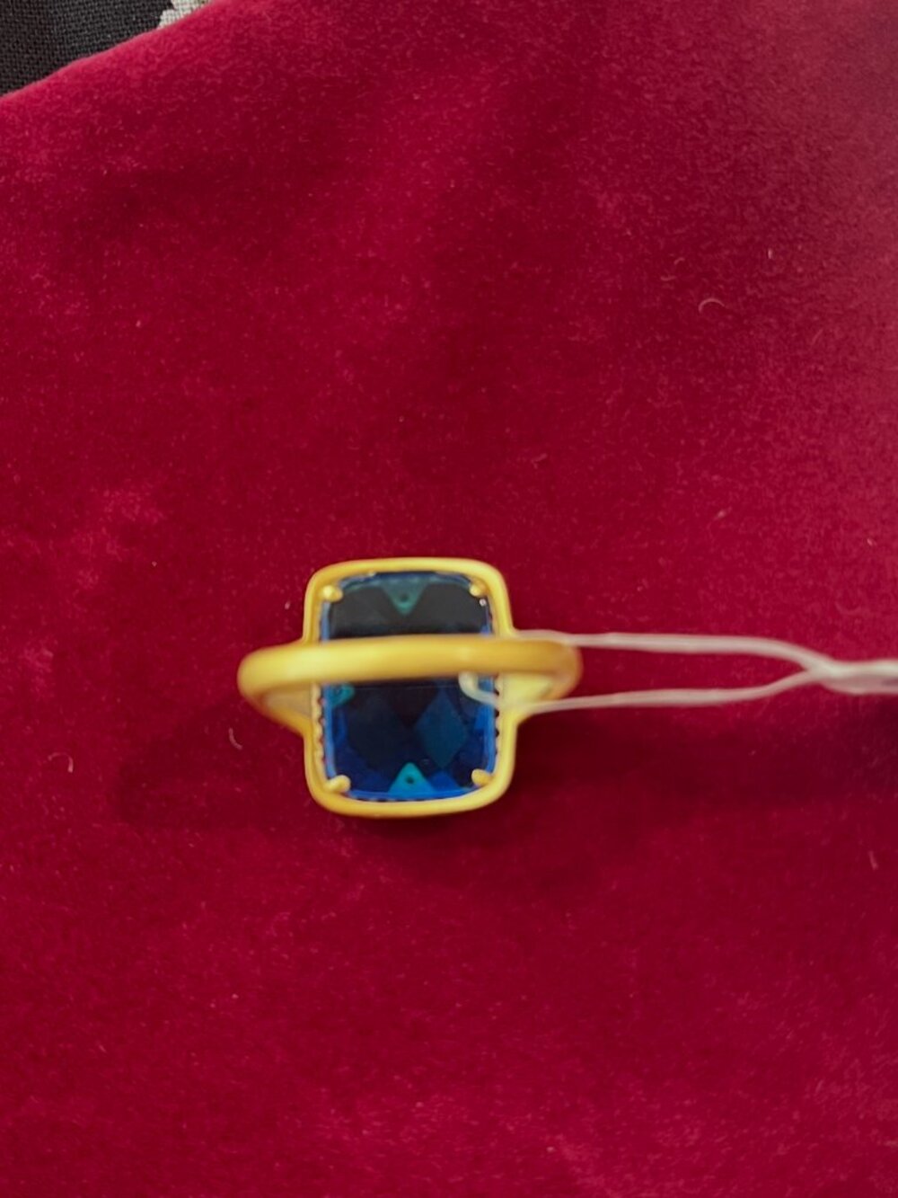 Freida Rothman Blue Faceted Stone with CZ Halo Ring NWT Size 8 - Picture 7 of 15